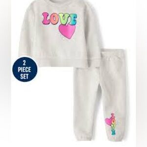 Kids Love Pajama Set - White with Colorful Accents